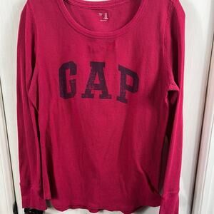 Gap cranberry logo thermal long sleeve top.  Size medium